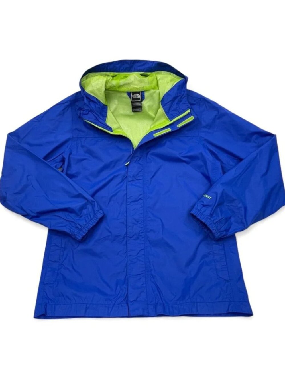The North Face Blue HyVent Hooded Windbreaker Jacket Boys Youth XL 18-20